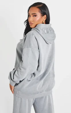 Discount PrettyLittleThing Shape Hoodie Grey
