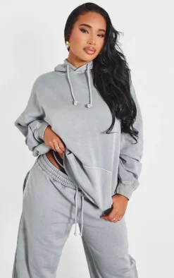 Discount PrettyLittleThing Shape Hoodie Grey