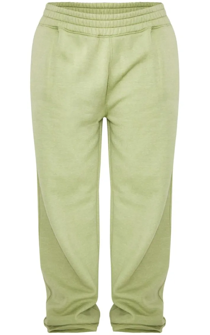 PRETTYLITTLETHING Shape Khaki Washed Wide Leg Sweatpants
