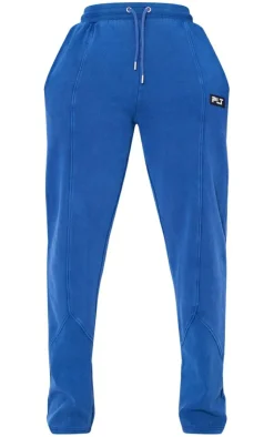 Discount PrettyLittleThing Shape Washed Wide Leg Sweatpants Navy