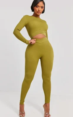 PrettyLittleThing Workout Tops*Shape Open Back Long Sleeve Gym Crop Top