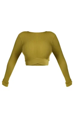 PrettyLittleThing Workout Tops*Shape Open Back Long Sleeve Gym Crop Top