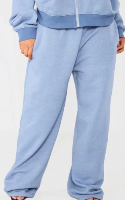 New PrettyLittleThing Shape Washed Wide Leg Sweatpants Petrol Blue