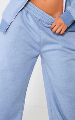 New PrettyLittleThing Shape Washed Wide Leg Sweatpants Petrol Blue