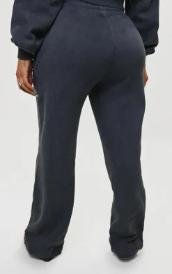 Discount PrettyLittleThing Shape Wide Leg Sweatpants Washed Charcoal