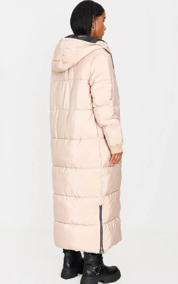 PrettyLittleThing Puffer Jackets*Text Front Maxi Puffer Coat