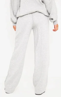 PrettyLittleThing Grey Sweatsuits*Tall Borg Applique Wide Leg Sweatpants