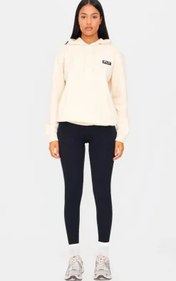 Outlet PrettyLittleThing Tall Oversized Badge Detail Hoodie Cream
