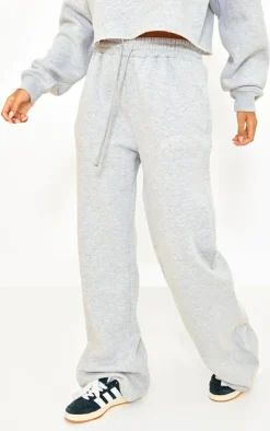 Best PrettyLittleThing Tall Drawstring Wide Leg Sweatpants Grey Marl