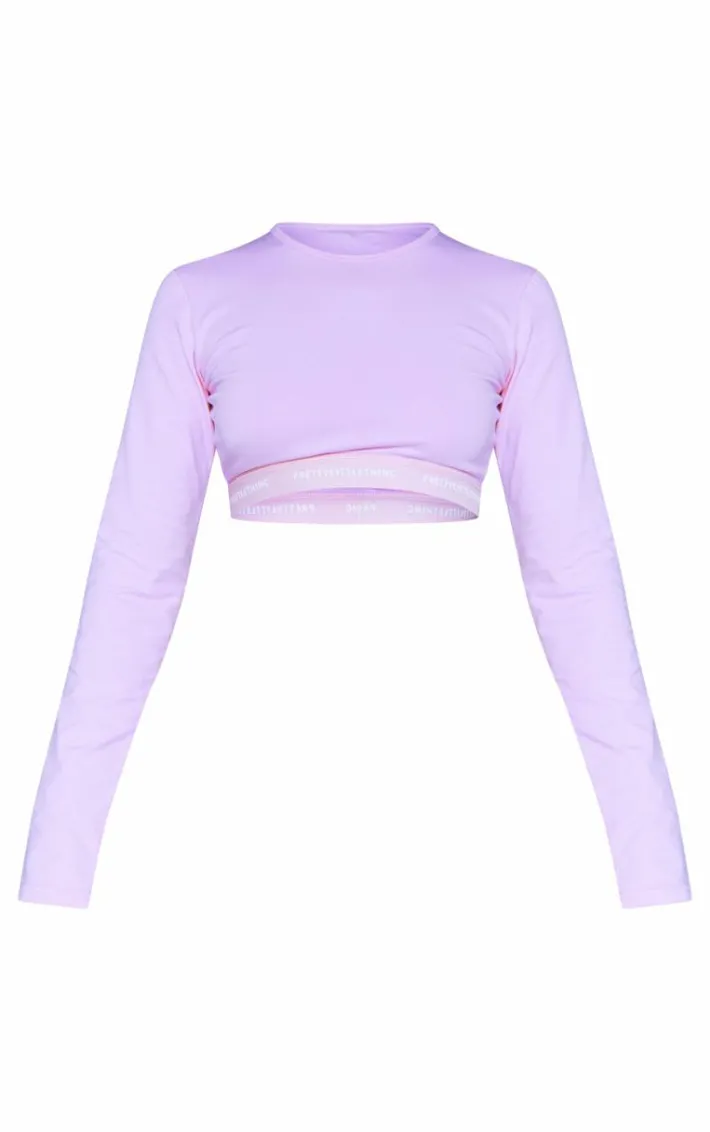 PRETTYLITTLETHING Tape Baby Pink Long Sleeve PJ Top