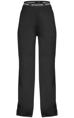 PRETTYLITTLETHING Tape Black PJ Pants