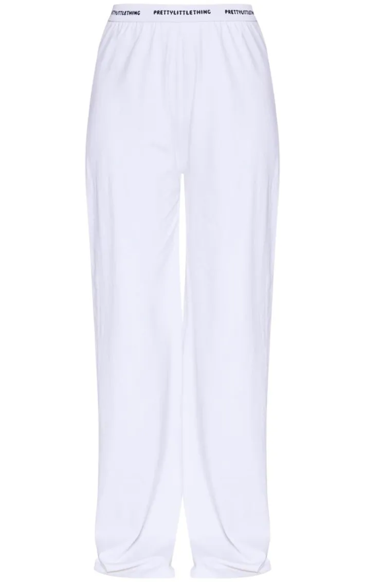 PRETTYLITTLETHING Tape Cream PJ Pant