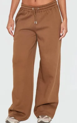 Discount PrettyLittleThing Embroidered Wide Leg Sweatpant Taupe