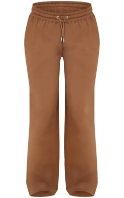 Discount PrettyLittleThing Embroidered Wide Leg Sweatpant Taupe