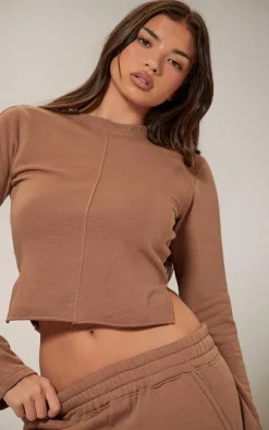 Online PrettyLittleThing Low Rise Wide Leg Sweatpants Taupe