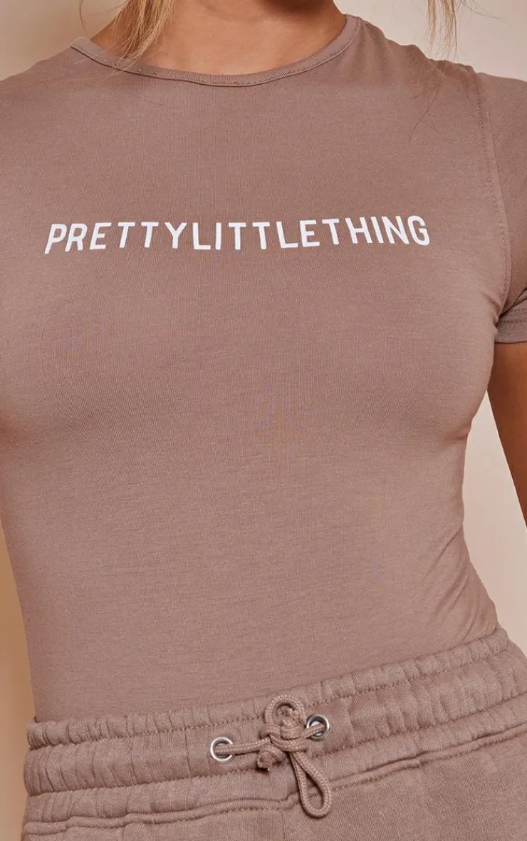PrettyLittleThing Graphic Sweatsuits*Logo Short Sleeved Bodysuit