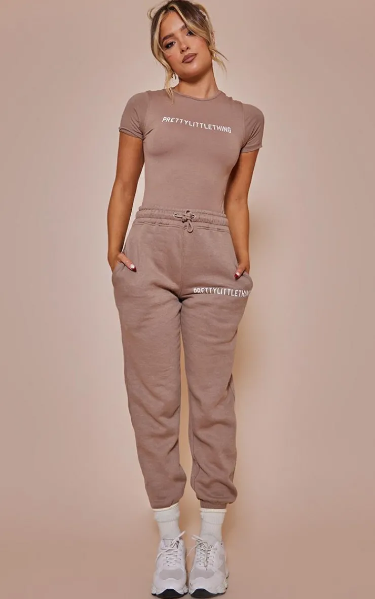 PrettyLittleThing Graphic Sweatsuits*Logo High Waisted Cuffed Sweatpant
