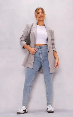 PRETTYLITTLETHING Vintage Wash Disco Skinny Jeans
