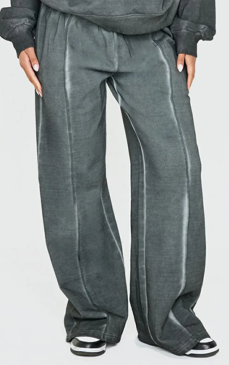 PrettyLittleThing Grey Sweatsuits*Premium Waist Wide Leg Sweatpants