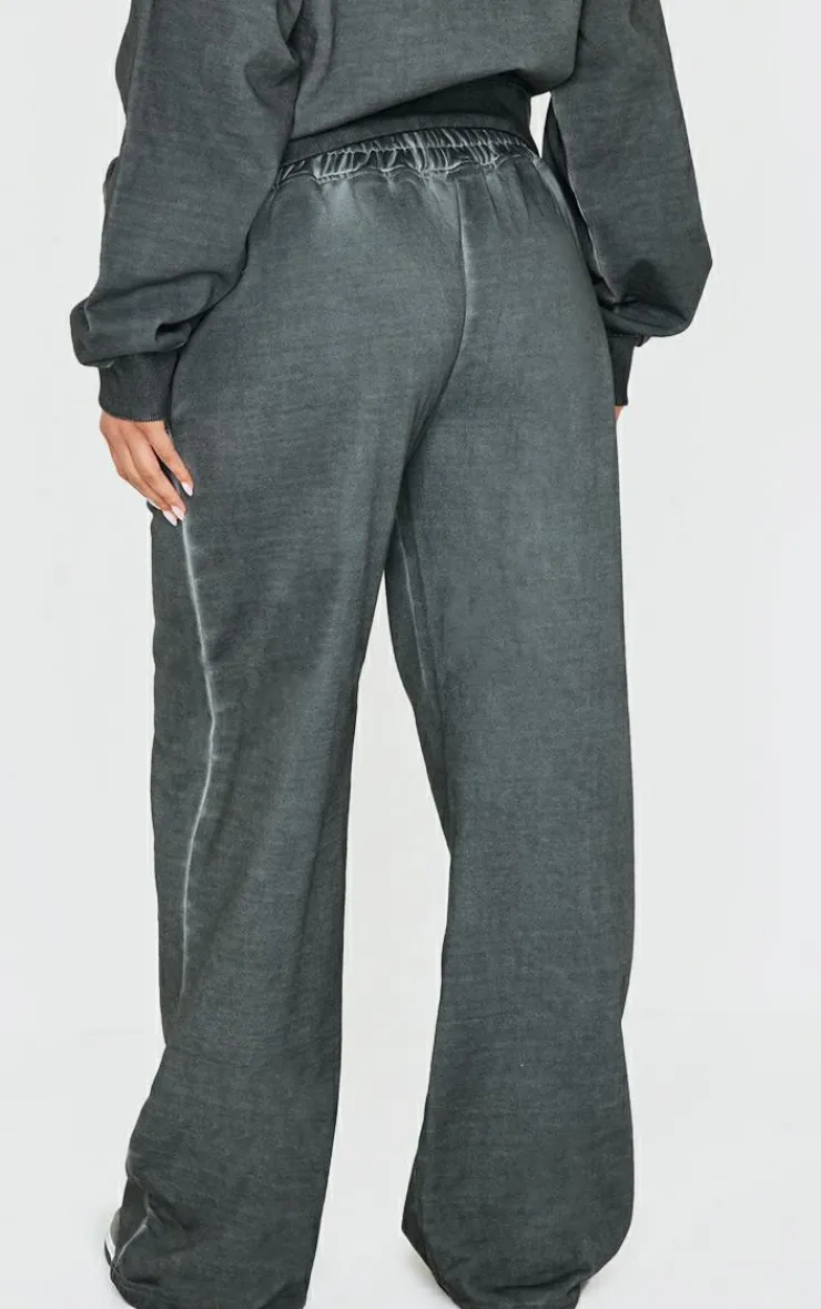 PrettyLittleThing Grey Sweatsuits*Premium Waist Wide Leg Sweatpants
