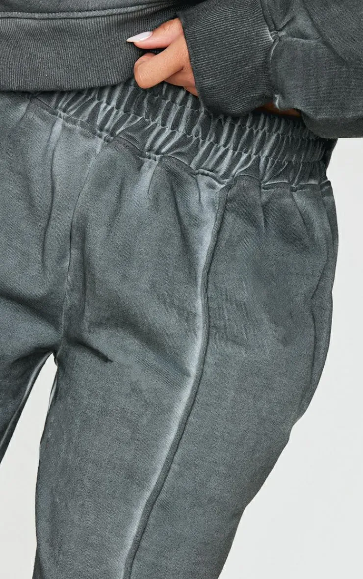 PrettyLittleThing Grey Sweatsuits*Premium Waist Wide Leg Sweatpants