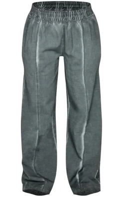 PrettyLittleThing Grey Sweatsuits*Premium Waist Wide Leg Sweatpants