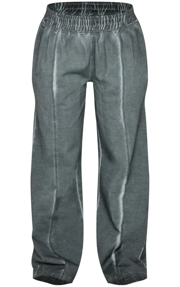 PrettyLittleThing Grey Sweatsuits*Premium Waist Wide Leg Sweatpants