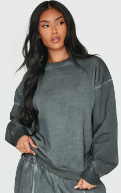 PrettyLittleThing Grey Sweatsuits*Premium Oversized Sweatshirt