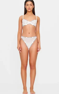 PRETTYLITTLETHING White Mesh Underwired Bra