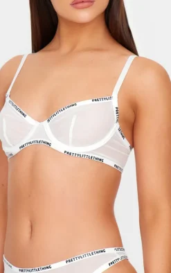 PRETTYLITTLETHING White Mesh Underwired Bra