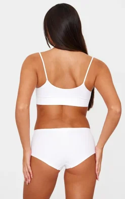 PRETTYLITTLETHING White Woven Badge Seamless Brief