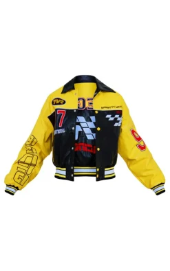 PrettyLittleThing Faux Leather Jackets*Faux Leather Motocross Racer Bomber Jacket