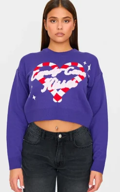 PrettyLittleThing Sweaters*Candy Cane Kisses Cropped Christmas Sweater