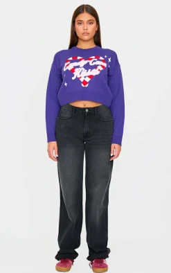 PrettyLittleThing Sweaters*Candy Cane Kisses Cropped Christmas Sweater