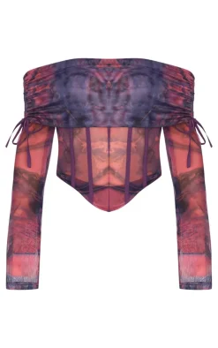 PrettyLittleThing Corsets*Mesh Bardot Boning Corset