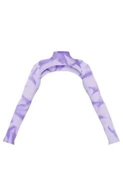 Clearance PrettyLittleThing Tie Dye Rib Knit Sleeves Purple