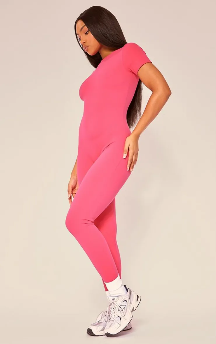 PrettyLittleThing Gym Wear*Sculpt Short Sleeved Unitard