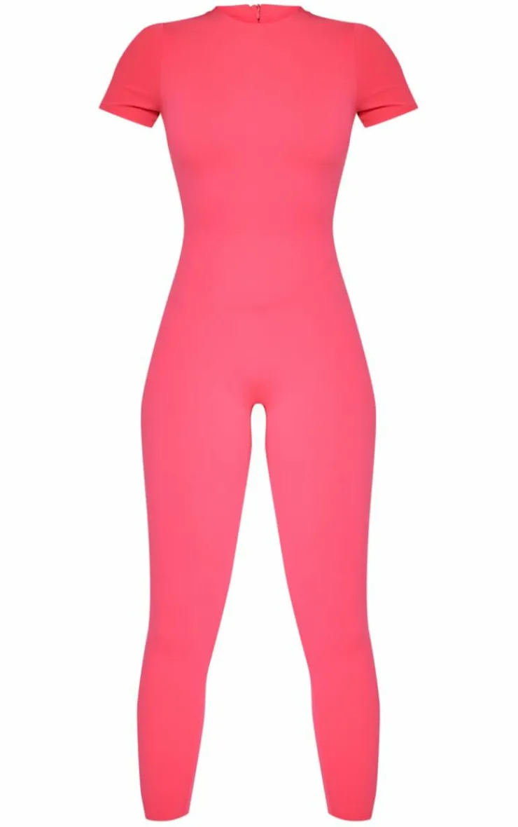 PrettyLittleThing Gym Wear*Sculpt Short Sleeved Unitard