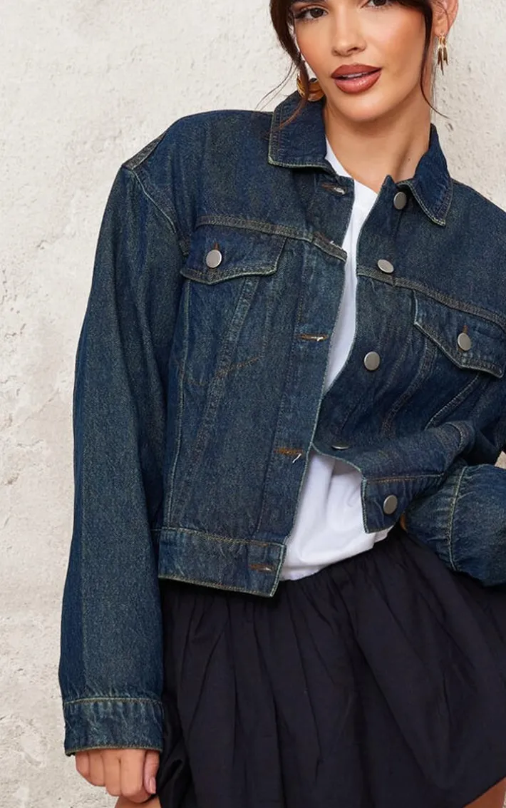 Raw Indigo Wash Oversized Fit Denim Jacket