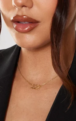 PrettyLittleThing Necklaces*Real Gold Plated Angel Number Necklace