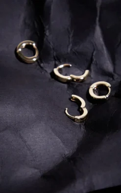 PrettyLittleThing Hoop Earrings*Real Plated Dainty Huggie 2 Pack Hoop Earrings