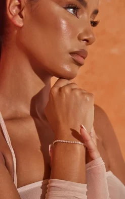 PrettyLittleThing Bracelets*Real Plated Diamante Tennis Bracelet