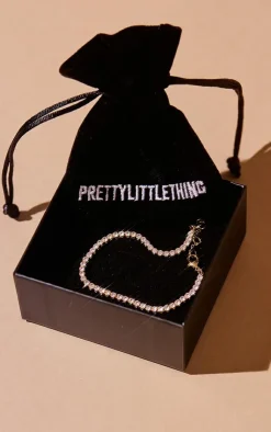 PrettyLittleThing Bracelets*Real Plated Diamante Tennis Bracelet