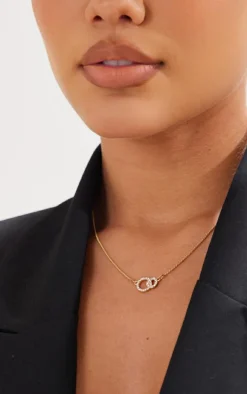 PrettyLittleThing Necklaces*Real Plated Paved Circle Link Necklace