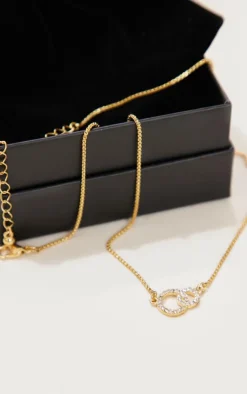 PrettyLittleThing Necklaces*Real Plated Paved Circle Link Necklace