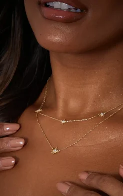PrettyLittleThing Necklaces*Real Plated Star Diamante Necklace