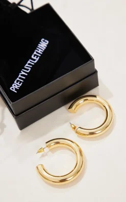 PrettyLittleThing Hoop Earrings*Real Plated Tubular Hoop Earrings