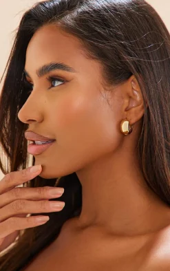 PrettyLittleThing Hoop Earrings*Real Plated Wide Thick Small Hoop Earrings