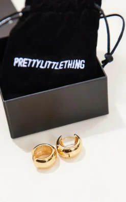 PrettyLittleThing Hoop Earrings*Real Plated Wide Thick Small Hoop Earrings