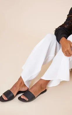 PrettyLittleThing Mules*Real Leather Round Toe Basic Strap Mule Sandals